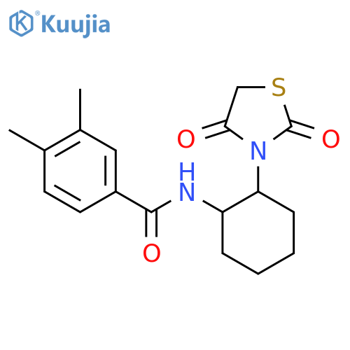 N-2-(2,4-dioxo-1,3-thiazolidin-3-yl)cyclohexyl-3,4-dimethylbenzamide structure