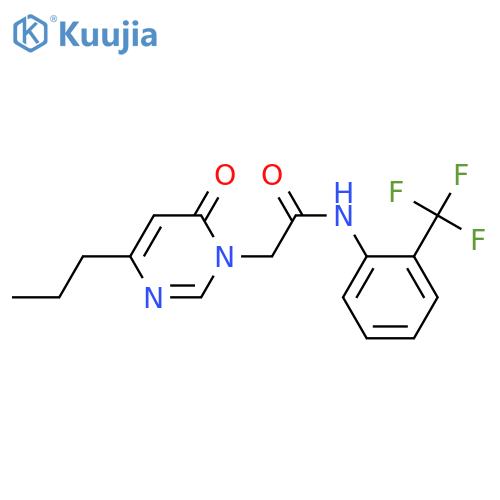 2-(6-oxo-4-propyl-1,6-dihydropyrimidin-1-yl)-N-2-(trifluoromethyl)phenylacetamide structure