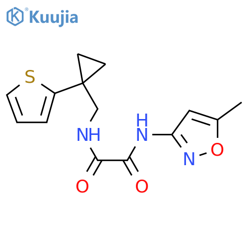 N'-(5-methyl-1,2-oxazol-3-yl)-N-{1-(thiophen-2-yl)cyclopropylmethyl}ethanediamide structure