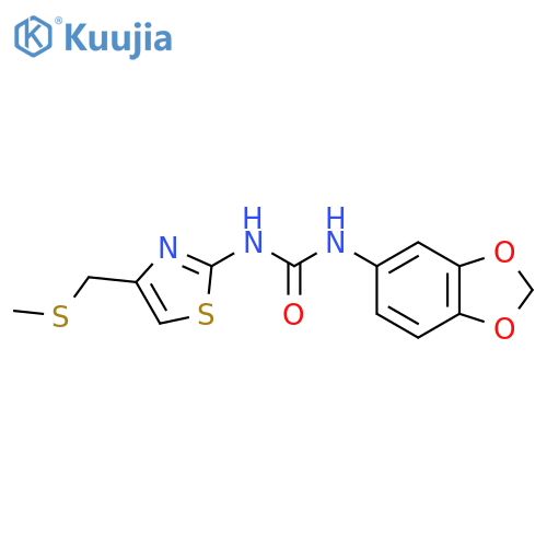 1-(2H-1,3-benzodioxol-5-yl)-3-{4-(methylsulfanyl)methyl-1,3-thiazol-2-yl}urea structure