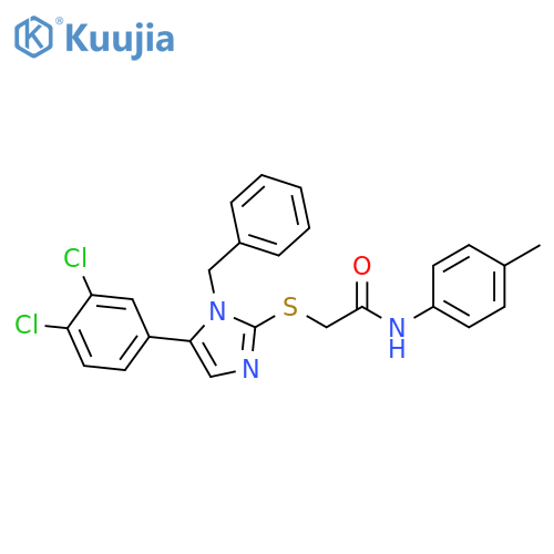 2-{[1-benzyl-5-(3,4-dichlorophenyl)-1H-imidazol-2-yl]sulfanyl}-N-(4-methylphenyl)acetamide structure