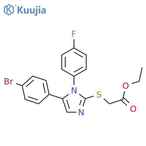 ethyl 2-{[5-(4-bromophenyl)-1-(4-fluorophenyl)-1H-imidazol-2-yl]sulfanyl}acetate structure