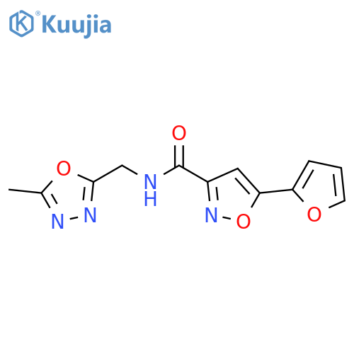 5-(furan-2-yl)-N-(5-methyl-1,3,4-oxadiazol-2-yl)methyl-1,2-oxazole-3-carboxamide structure