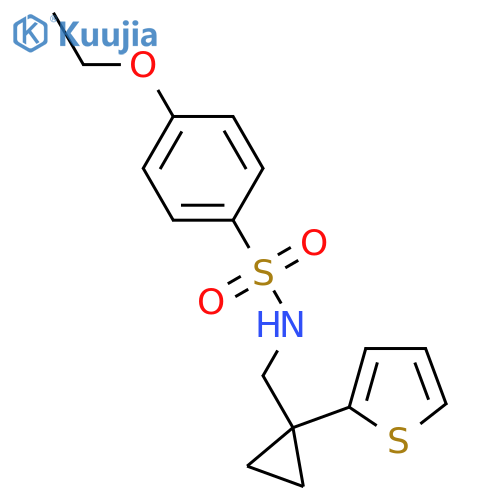 4-ethoxy-N-{1-(thiophen-2-yl)cyclopropylmethyl}benzene-1-sulfonamide structure