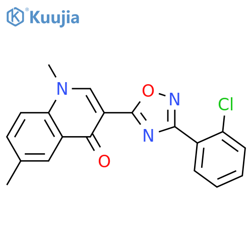 3-[3-(2-chlorophenyl)-1,2,4-oxadiazol-5-yl]-1,6-dimethyl-1,4-dihydroquinolin-4-one structure