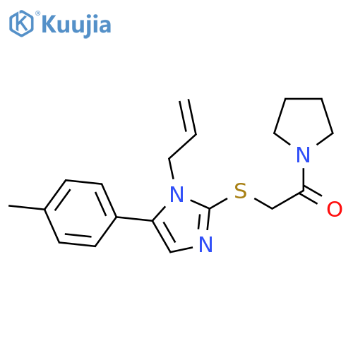 2-{[5-(4-methylphenyl)-1-(prop-2-en-1-yl)-1H-imidazol-2-yl]sulfanyl}-1-(pyrrolidin-1-yl)ethan-1-one structure