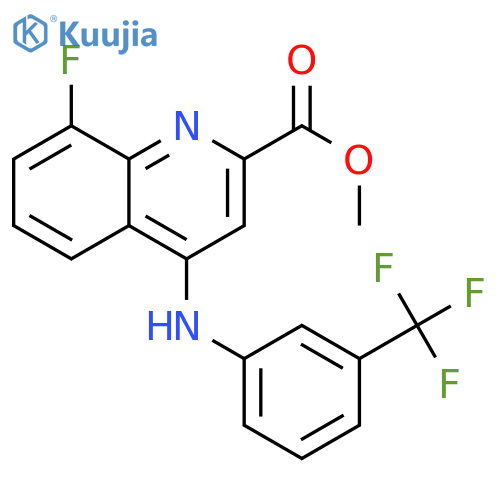 methyl 8-fluoro-4-{[3-(trifluoromethyl)phenyl]amino}quinoline-2-carboxylate structure