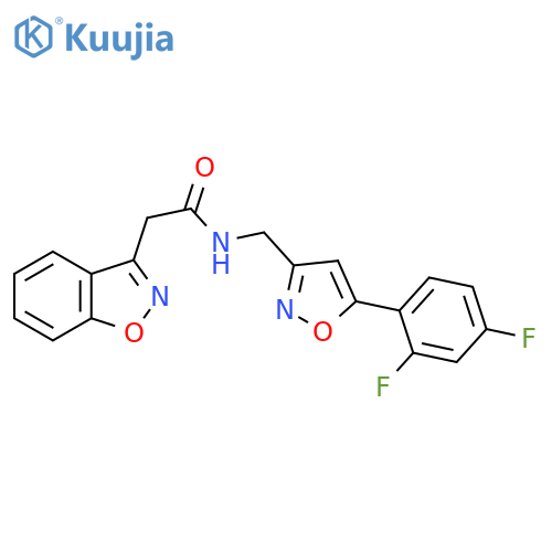 2-(1,2-benzoxazol-3-yl)-N-{5-(2,4-difluorophenyl)-1,2-oxazol-3-ylmethyl}acetamide structure