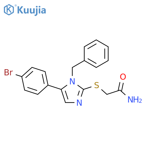 2-{[1-benzyl-5-(4-bromophenyl)-1H-imidazol-2-yl]sulfanyl}acetamide structure