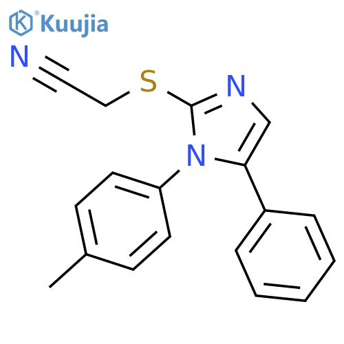 2-{[1-(4-methylphenyl)-5-phenyl-1H-imidazol-2-yl]sulfanyl}acetonitrile structure
