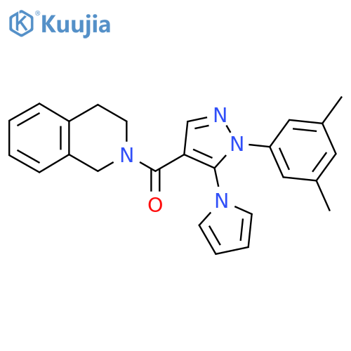 2-1-(3,5-dimethylphenyl)-5-(1H-pyrrol-1-yl)-1H-pyrazole-4-carbonyl-1,2,3,4-tetrahydroisoquinoline structure