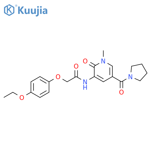 2-(4-ethoxyphenoxy)-N-[1-methyl-2-oxo-5-(pyrrolidine-1-carbonyl)-1,2-dihydropyridin-3-yl]acetamide structure