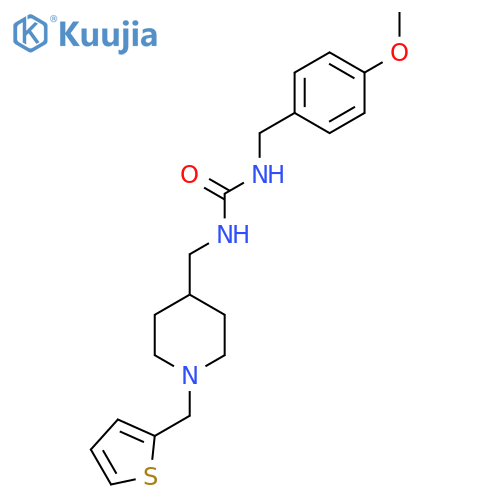 1-(4-methoxyphenyl)methyl-3-({1-(thiophen-2-yl)methylpiperidin-4-yl}methyl)urea structure