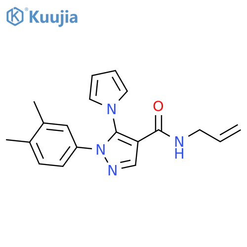 1-(3,4-dimethylphenyl)-N-(prop-2-en-1-yl)-5-(1H-pyrrol-1-yl)-1H-pyrazole-4-carboxamide structure
