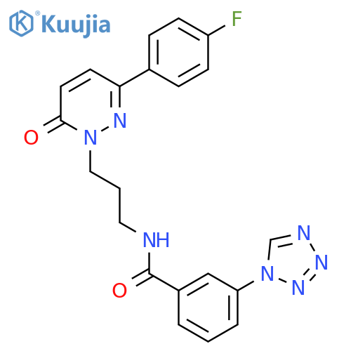 N-{3-3-(4-fluorophenyl)-6-oxo-1,6-dihydropyridazin-1-ylpropyl}-3-(1H-1,2,3,4-tetrazol-1-yl)benzamide structure
