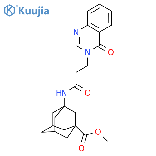 Methyl 3-[3-(4-oxo-3,4-dihydroquinazolin-3-yl)propanamido]adamantane-1-carboxylate structure