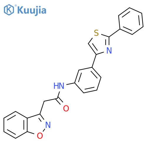 2-(1,2-benzoxazol-3-yl)-N-3-(2-phenyl-1,3-thiazol-4-yl)phenylacetamide structure