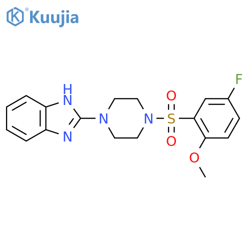 2-4-(5-fluoro-2-methoxybenzenesulfonyl)piperazin-1-yl-1H-1,3-benzodiazole structure