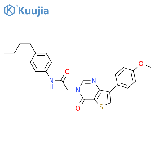 N-(4-butylphenyl)-2-[7-(4-methoxyphenyl)-4-oxo-3H,4H-thieno[3,2-d]pyrimidin-3-yl]acetamide structure