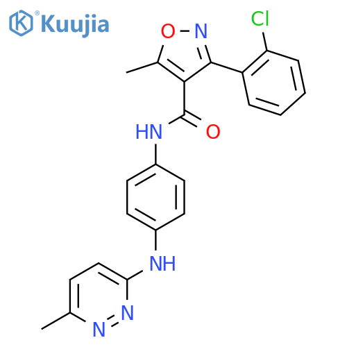 3-(2-chlorophenyl)-5-methyl-N-{4-(6-methylpyridazin-3-yl)aminophenyl}-1,2-oxazole-4-carboxamide structure