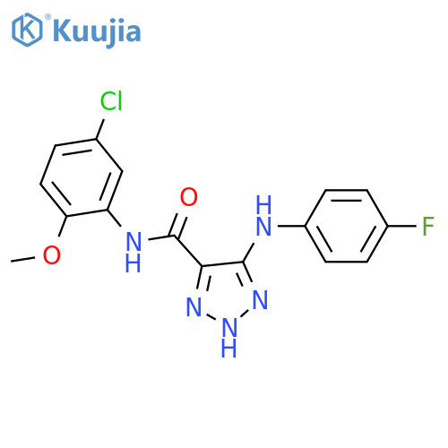 N-(5-chloro-2-methoxyphenyl)-5-[(4-fluorophenyl)amino]-1H-1,2,3-triazole-4-carboxamide structure