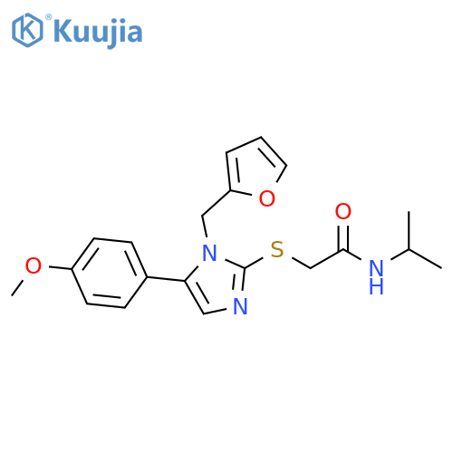 2-({1-[(furan-2-yl)methyl]-5-(4-methoxyphenyl)-1H-imidazol-2-yl}sulfanyl)-N-(propan-2-yl)acetamide structure