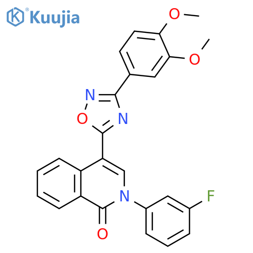 4-[3-(3,4-dimethoxyphenyl)-1,2,4-oxadiazol-5-yl]-2-(3-fluorophenyl)-1,2-dihydroisoquinolin-1-one structure