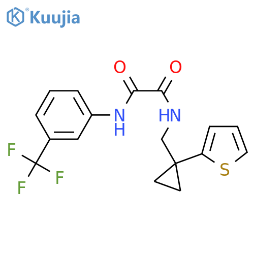 N-{1-(thiophen-2-yl)cyclopropylmethyl}-N'-3-(trifluoromethyl)phenylethanediamide structure