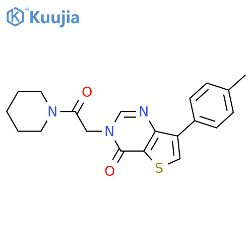 7-(4-methylphenyl)-3-[2-oxo-2-(piperidin-1-yl)ethyl]-3H,4H-thieno[3,2-d]pyrimidin-4-one structure
