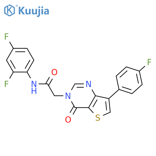 N-(2,4-difluorophenyl)-2-[7-(4-fluorophenyl)-4-oxo-3H,4H-thieno[3,2-d]pyrimidin-3-yl]acetamide structure