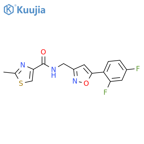 N-{5-(2,4-difluorophenyl)-1,2-oxazol-3-ylmethyl}-2-methyl-1,3-thiazole-4-carboxamide structure