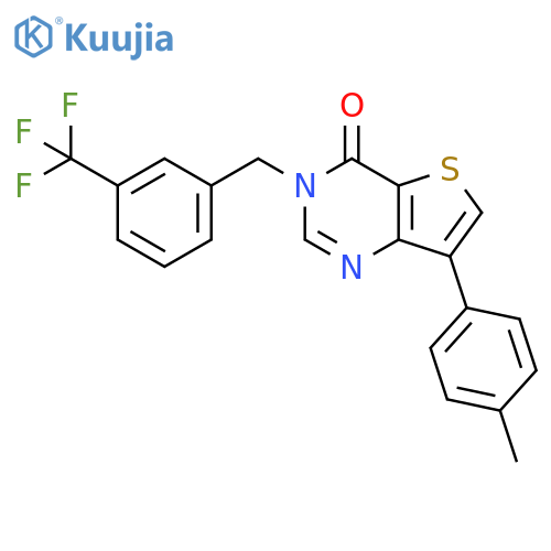 7-(4-methylphenyl)-3-{[3-(trifluoromethyl)phenyl]methyl}-3H,4H-thieno[3,2-d]pyrimidin-4-one structure