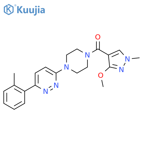 3-4-(3-methoxy-1-methyl-1H-pyrazole-4-carbonyl)piperazin-1-yl-6-(2-methylphenyl)pyridazine structure