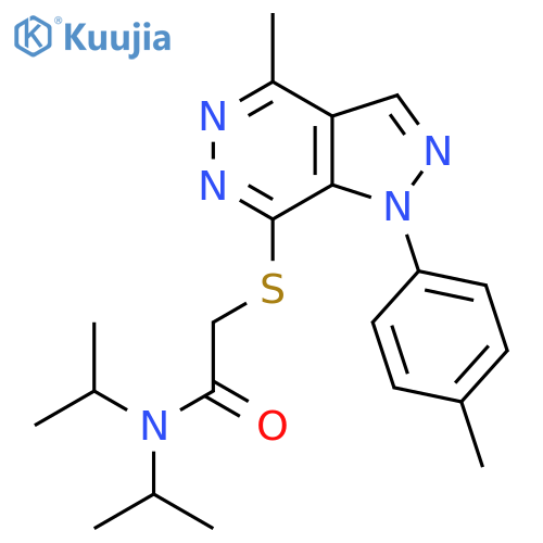 2-{4-methyl-1-(4-methylphenyl)-1H-pyrazolo3,4-dpyridazin-7-ylsulfanyl}-N,N-bis(propan-2-yl)acetamide structure