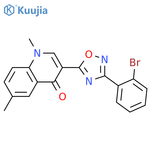 3-[3-(2-bromophenyl)-1,2,4-oxadiazol-5-yl]-1,6-dimethyl-1,4-dihydroquinolin-4-one structure