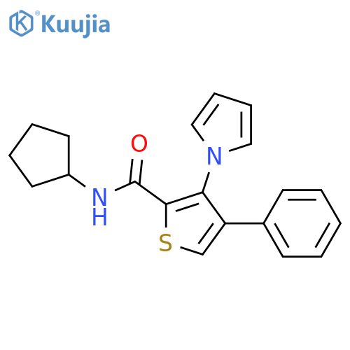 N-cyclopentyl-4-phenyl-3-(1H-pyrrol-1-yl)thiophene-2-carboxamide structure