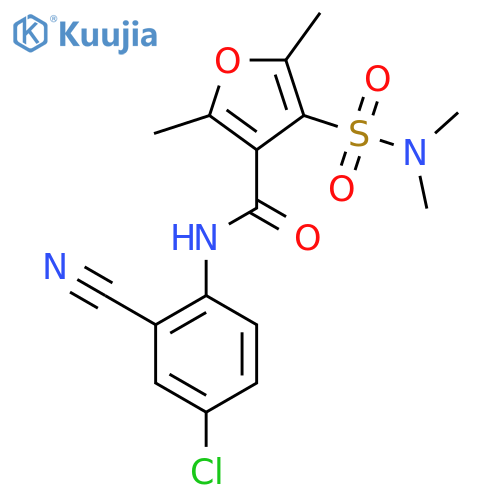 N-(4-chloro-2-cyanophenyl)-4-(dimethylsulfamoyl)-2,5-dimethylfuran-3-carboxamide structure