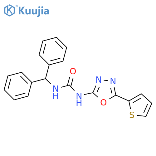 1-(diphenylmethyl)-3-5-(thiophen-2-yl)-1,3,4-oxadiazol-2-ylurea structure