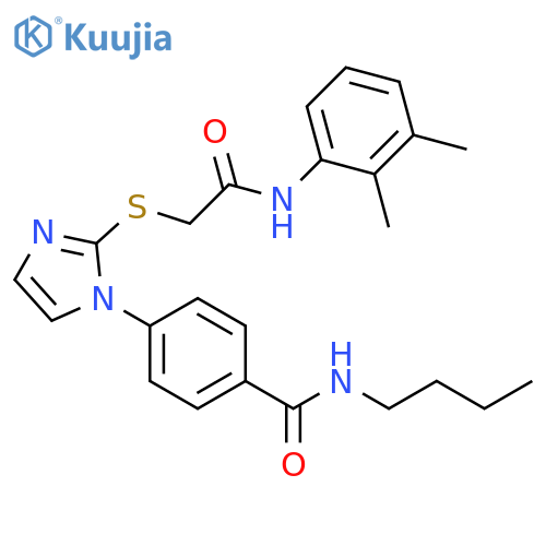 N-butyl-4-[2-({[(2,3-dimethylphenyl)carbamoyl]methyl}sulfanyl)-1H-imidazol-1-yl]benzamide structure