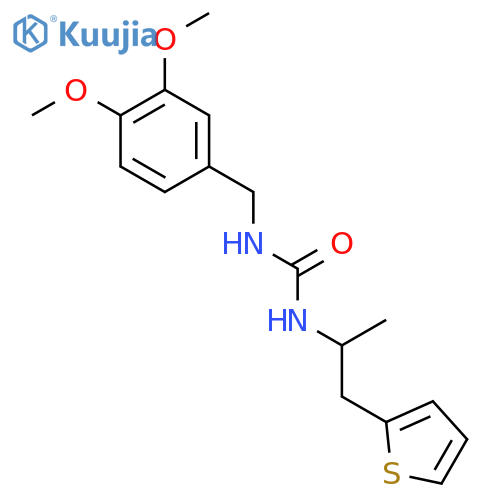 1-(3,4-dimethoxyphenyl)methyl-3-1-(thiophen-2-yl)propan-2-ylurea structure