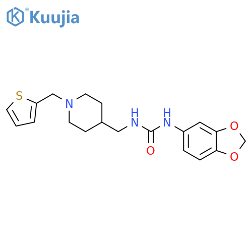 3-(2H-1,3-benzodioxol-5-yl)-1-({1-(thiophen-2-yl)methylpiperidin-4-yl}methyl)urea structure