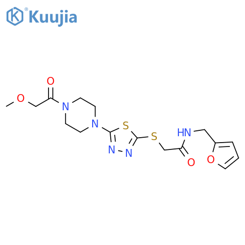 N-(furan-2-yl)methyl-2-({5-4-(2-methoxyacetyl)piperazin-1-yl-1,3,4-thiadiazol-2-yl}sulfanyl)acetamide structure