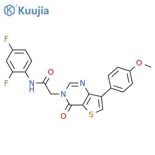 N-(2,4-difluorophenyl)-2-[7-(4-methoxyphenyl)-4-oxo-3H,4H-thieno[3,2-d]pyrimidin-3-yl]acetamide structure