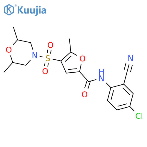 N-(4-chloro-2-cyanophenyl)-4-(2,6-dimethylmorpholin-4-yl)sulfonyl-5-methylfuran-2-carboxamide structure