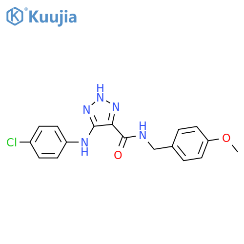 5-[(4-chlorophenyl)amino]-N-[(4-methoxyphenyl)methyl]-1H-1,2,3-triazole-4-carboxamide structure