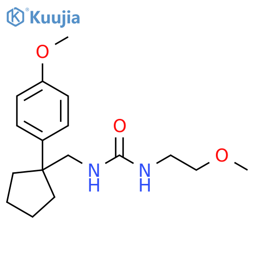 3-(2-methoxyethyl)-1-{[1-(4-methoxyphenyl)cyclopentyl]methyl}urea structure