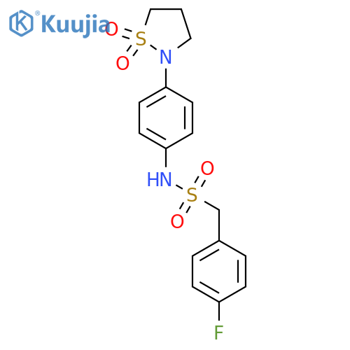 N-4-(1,1-dioxo-1lambda6,2-thiazolidin-2-yl)phenyl-1-(4-fluorophenyl)methanesulfonamide structure