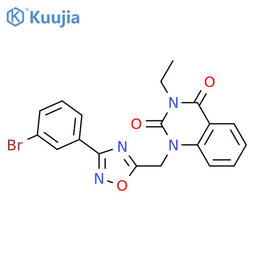 1-{[3-(3-bromophenyl)-1,2,4-oxadiazol-5-yl]methyl}-3-ethyl-1,2,3,4-tetrahydroquinazoline-2,4-dione structure