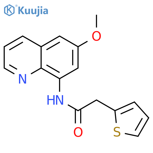 N-(6-methoxyquinolin-8-yl)-2-(thiophen-2-yl)acetamide structure
