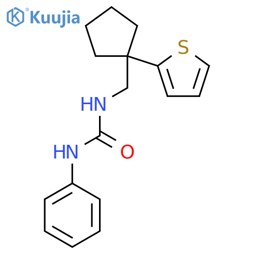 1-phenyl-3-{1-(thiophen-2-yl)cyclopentylmethyl}urea structure